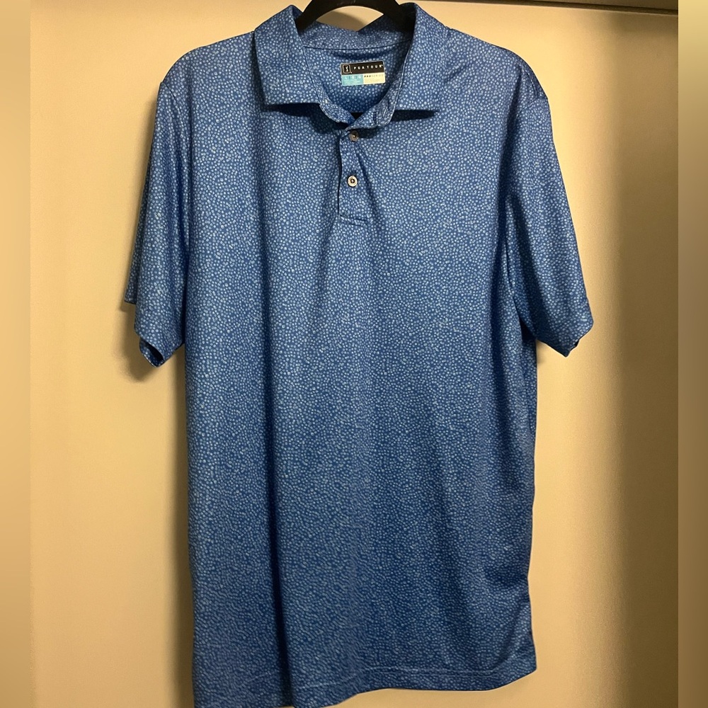 PGA Tour Men’s Blue Micro-Pattern Polo